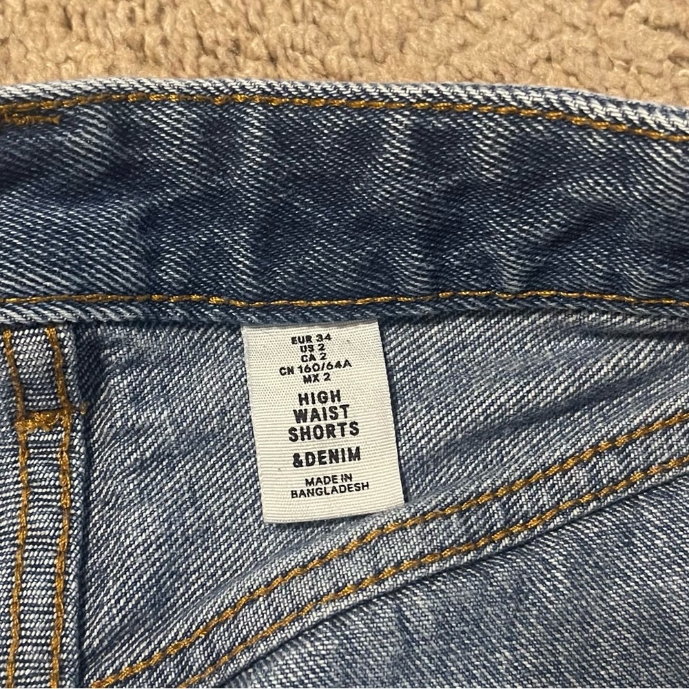 &Denim High Waisted Button Up Jean Shorts - image 2